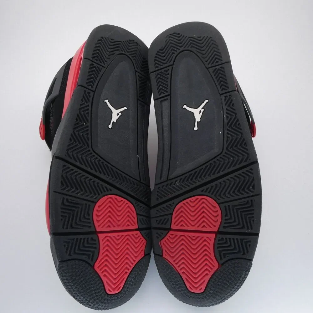 Nike Air Jordan 4 Retro Men's 8 Rare Black Suede Red Thunder Sneakers DC7770-160